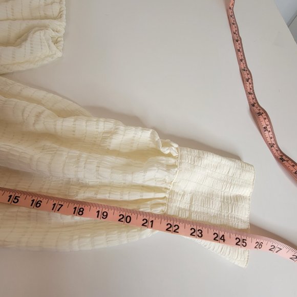 Free People Hailey Crop L/S Midriff Blouse Cream Size M NWT - Picture 9 of 12